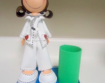 Handmade Doll,Nurse Doll, Art Dolls, Collectible dolls, Custom Doll, Fofucha, Baby shower, Baby gift, Cake Toppers, Mom gift, gift