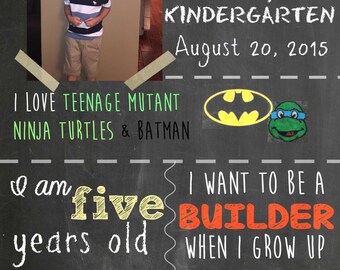 First Day Chalkboard Sign- Custom just for you & Digital so you can print it at home or go to your photo processing center!
