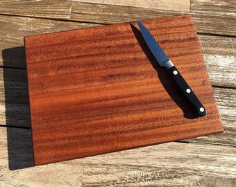 African Sapele Mahogany Edge Grain Cutting Board with Premiere Tung Oil Finish