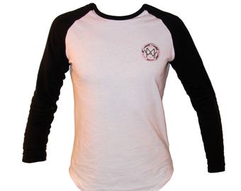 MAW Long Sleeved White and Black Baseball Tee