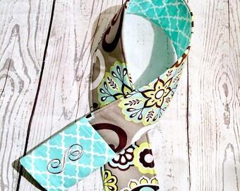 Camera Strap-Padded Camera Strap Cover for Women--Camera Strap Cover with Lens Cap Pocket-Photographer Gift-Brown-spa-lime floral