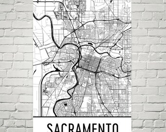 Sacramento Map, Sacramento CA Art, Sacramento Print, Sacramento CA Poster, Sacramento Wall Art, Map of Sacramento, Sacramento Decor, Gift