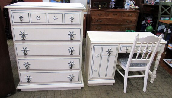 Vintage Stanley Dresser, Desk & Chair