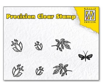 Stamp clear leaf/flower/Dragonfly 5, 5 x 3, 5 cm_APST023