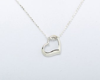 Big Heart s925 sterling silver necklace Valentines Day gift