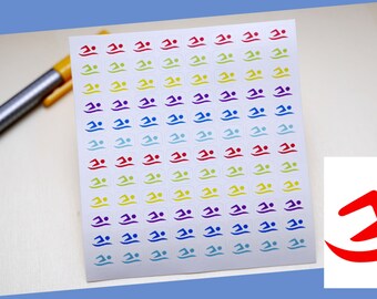 PLANNER STICKERS || swimmer || sport || small rainbow colored | sticker for your planner or bullet journal