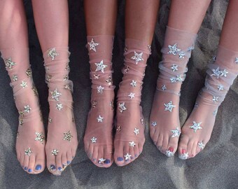 Glitter and Stars Tulle Socks