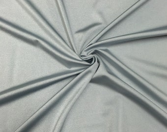 Silver Lycra Shiny Milliskin Nylon Spandex Fabric 4 Way Stretch 58" wide Sold By The Yard