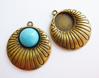 ornement de paramètres, Ø12mm, cabochon 2, bronze