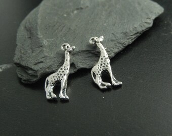 2 silver giraffe charms