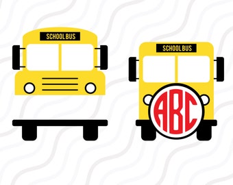School Bus SVG, Back to School SVG,School Bus Monogram SVG Cut table Design,svg,dxf,png Use With Silhouette Studio & Cricut_Instant Download