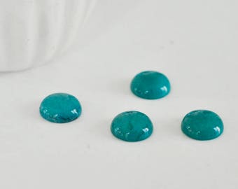 Dome cabochon round 12mm - natural gemstone aqua Green Jade