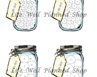 Color Your Weight Loss - Mason Jar A6 size