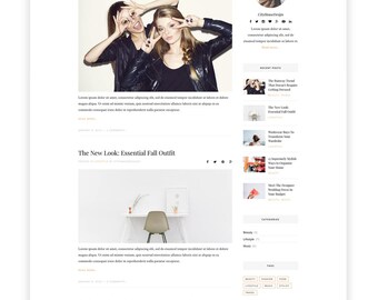 Milano Wordpress theme-Wordpress template- Feminine template - Responsive WordPress Theme - Fashion template - Wordpress blog theme