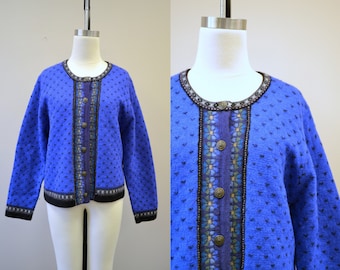 1980s Tally Ho Wool Cardigan Sweater