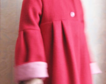 The little Red Riding Hood cloak / coat for girl in red wool / hooded winter coat / kids Red Hooded Coat