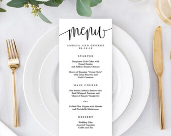 Menu card template | Etsy