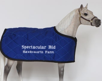 SPECTACULAR BID embroidered blanket for Breyer model horse NOT lined