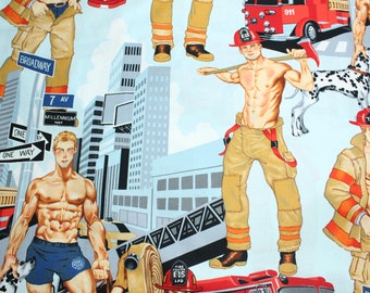 Ready for action, Hunk Fabric by the yard, Large Scale Print By the Yard