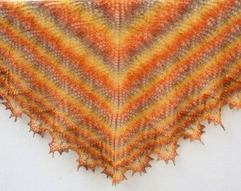 100% Wool Hand Knitted Lace Shaw. Gift under 60 USD. Ready to Ship. Free Shipping
