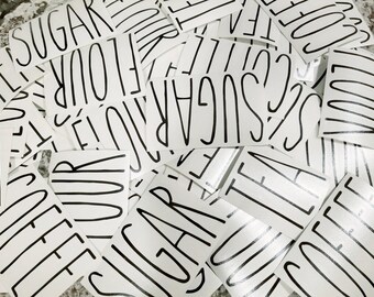 Rae Dunn Personalized Custom Vinyl Decal Stickers Kitchen Canister Labels Text