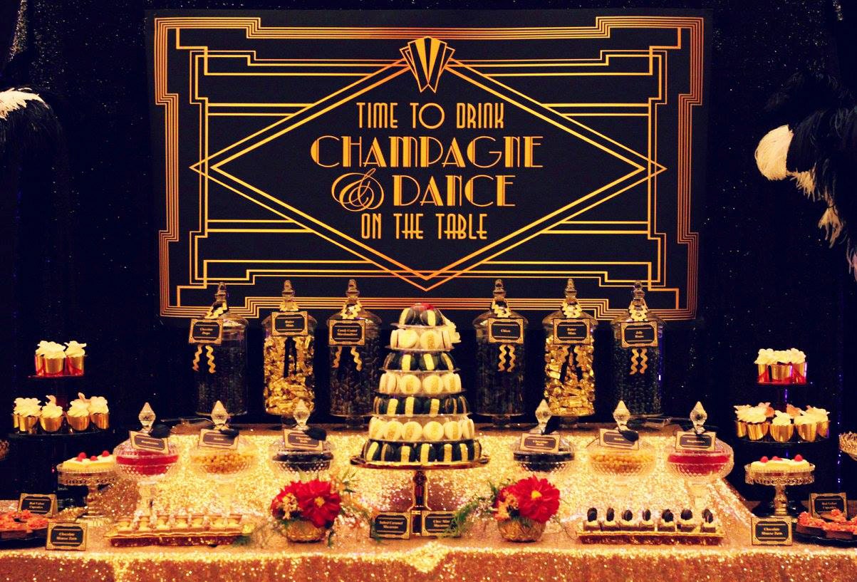 GREAT GATSBY Backdrop Banner Art Deco 1920s Style Printable GREAT GATSBY Backdrop Banner Art Deco 1920s Style Printable