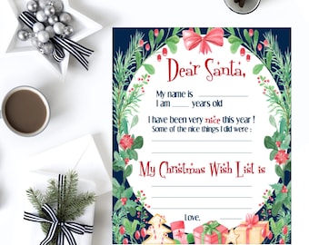 Letter to Santa, Wish list printable, Wish list Christmas, Kids letter to Santa, Christmas list, Christmas activity, Christmas printable