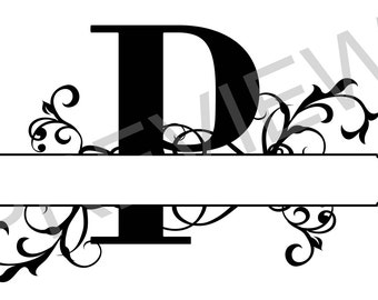 Download Split Monogram SVG Letter Regal Split Alphabet Vector Files