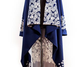 Spring and autumn maxi coat, long cardigan, long extravagant coat