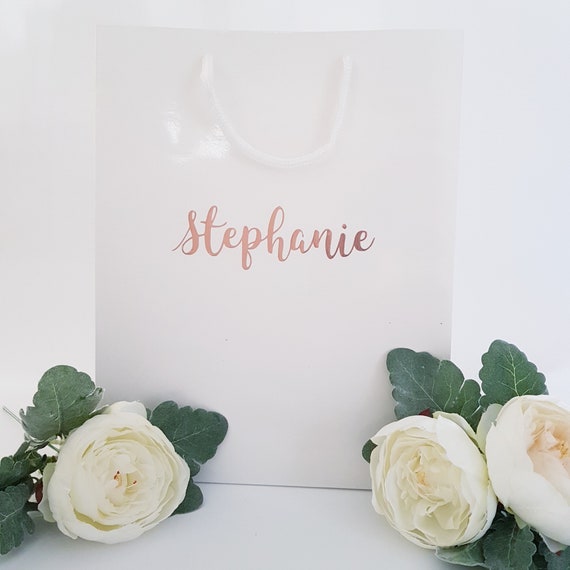 Large White Personalized Gift Bags Bridesmaid gift