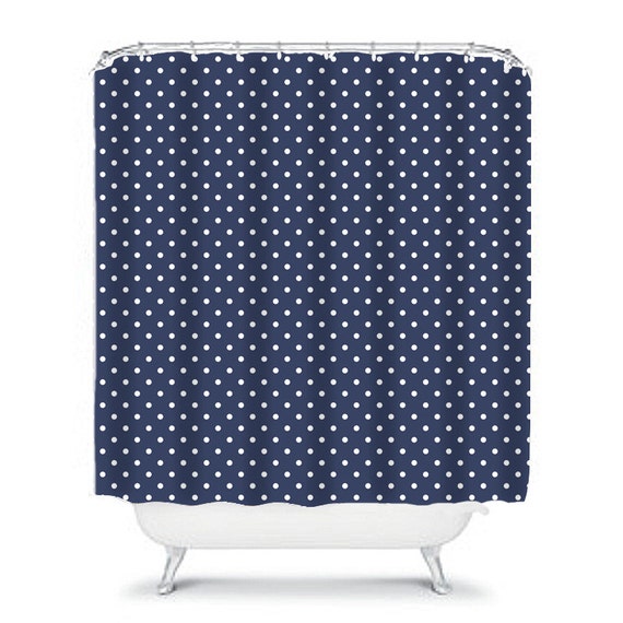 spotted navy shower curtain navy bathroom decor navy shower