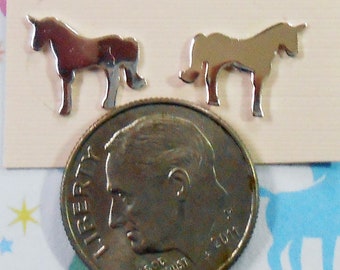 Tiny Sterling Silver Post Unicorn Earrings