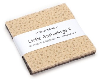 Moda Little Gatherings II Charm Pack, (42) 5" Quilt Fabric Squares by Primitive Gatherings