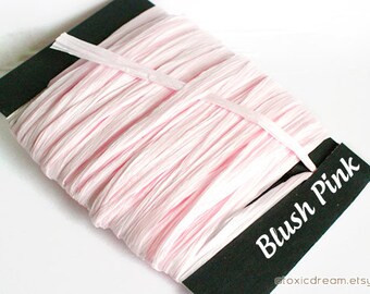 Blush Pink Raffia Ribbon - 30/100 yards - 1/4 inch wide