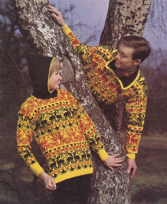 Womens and Mens Fair Isle Sweater PDF Knitting Pattern