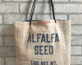 Alfalfa Feed Sack Purse Tote Handbag