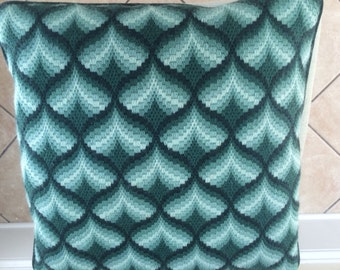 Hunter Green Bargello Pillow