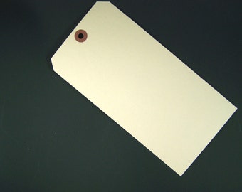 50 Jumbo Manila Shipping Tags - 4" x 8" - Size #12 Manila Tag