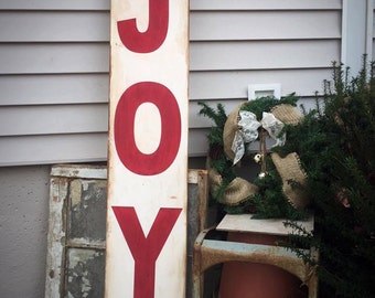 primitive Christmas, joy sign, standing sign, Christmas sign wood, primitive signs, entryway sign, entry way decor, wooden sign pallet