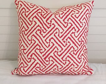 Alan Campbell for Quadrille China Seas Java Grande New Shrimp on Tint Designer Pillow Cover, 20x20