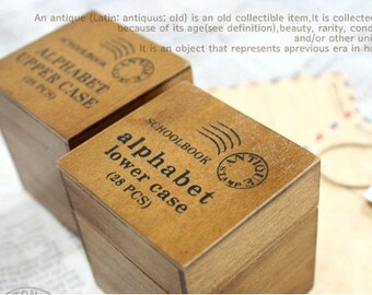 antique alphabet stamp set wooden rubber stamp set letter stamp set