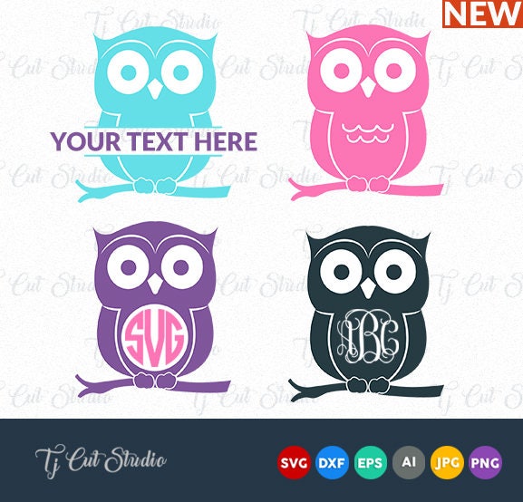 Owl SVG Owl Monogram Owls Monogram Monogram Owl Svg Files