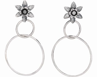 Small Flower Hoops
