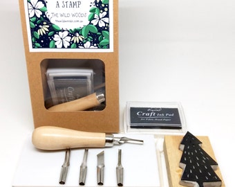 DIY kit DIY stamp kit stamp carving diy rubber stamp DIY gift ideas diy gift starter kit unique gift stamp carving kit rubber stamp blocks