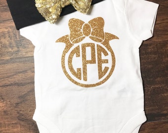 Monogram Bodysuit | Monogram Shirt | Baby Girl Monogram Outfit | Baby Girl Personalized Shirt | Baby Monogram | Baby Monogram Shirt