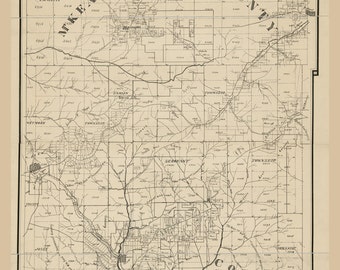 1881 Map of Warren & Forest County Pa Showing Early Land