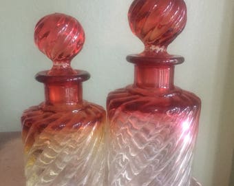Pair of baccarat perfume bottles