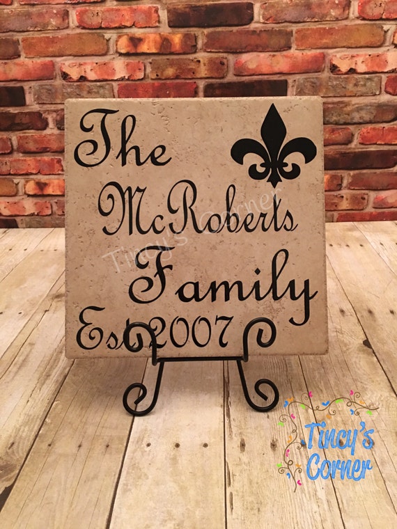 Ceramic Tile Name Plate with Last Name Family Established Ceramic Tile Name Plate with Last Name Family Established