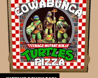 Teenage Mutant Ninja Turtles Pizza Box Label INSTANT