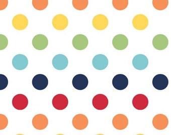 Rainbow Medium Dots Fabric by Riley Blake Designs - by the Yard - 1 Yard - C360-01